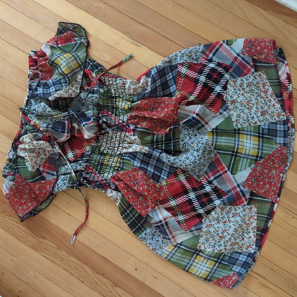 🆕 strapless minidress small vintage print - Picture 2 of 7